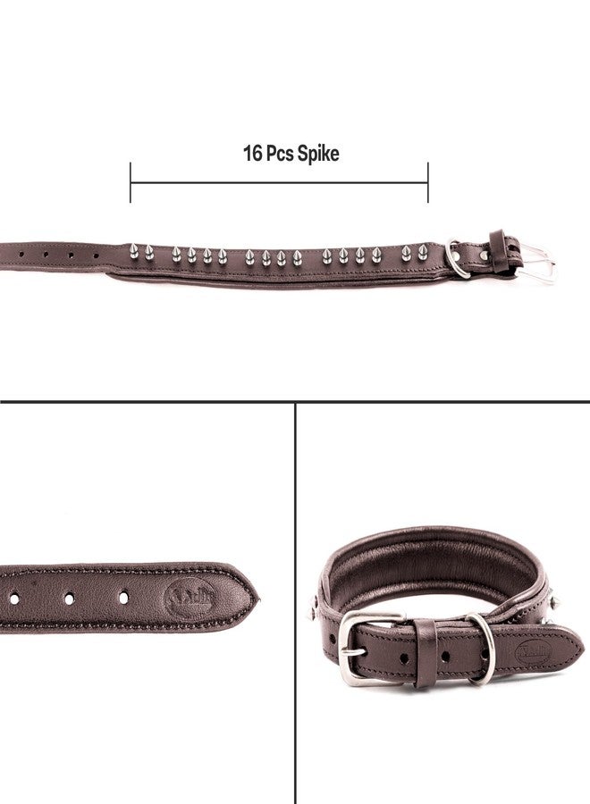 ADIL'S Leather Dog Collar 32mm with Spike, Adjustable Metal Buckle Studded Collars for Small, Medium, & Large Dog with D Ring, Width (1 ,1.5 ,1.25 ) Size (14 to 28 in),Black (Brown, S(12"-16")) - Image 4